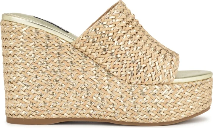 Nine West Women's Everie Woven High Platform Wedge Sandals - Image 6