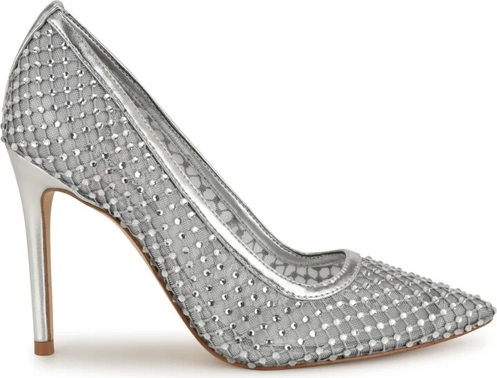 Nine West Women's Fresh Rhinestone Mesh Stiletto Pumps - Image 2