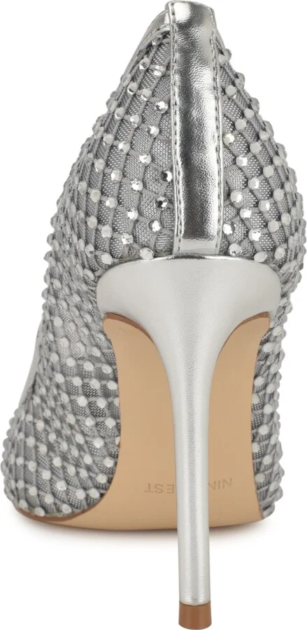 Nine West Women's Fresh Rhinestone Mesh Stiletto Pumps - Image 3