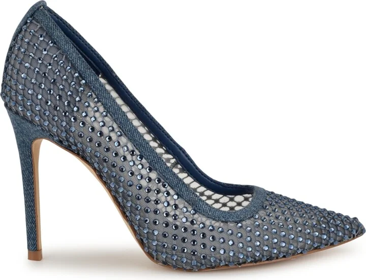 Nine West Women's Fresh Rhinestone Mesh Stiletto Pumps - Image 6