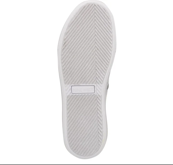 Nine West Women's Gator Platform Casual Lace-Up Sneakers - White/Silver - Image 5