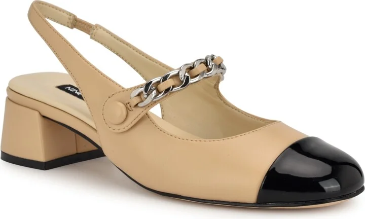 Nine West Women's Geko Block Heel Dress Slingback Pumps
