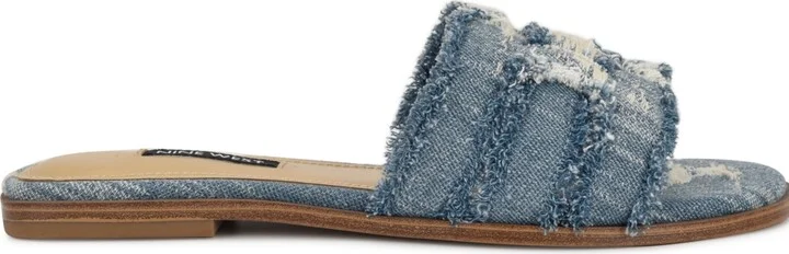 Nine West Women's Germanny Frayed Flat Slide Sandals - Image 2