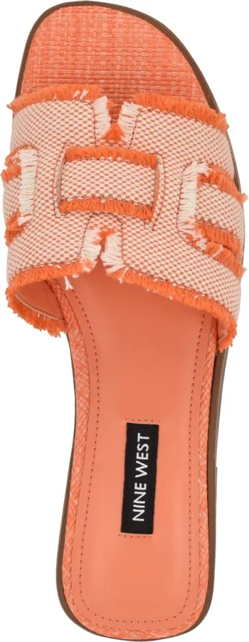 Nine West Women's Germanny Frayed Flat Slide Sandals - Image 8