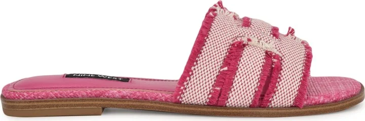 Nine West Women's Germanny Frayed Flat Slide Sandals - Image 10