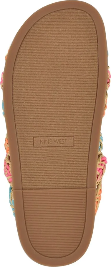 Nine West Women's Gilma Woven Flat Slip-On Sandals - Turquoise/Pink/Orange - Image 5