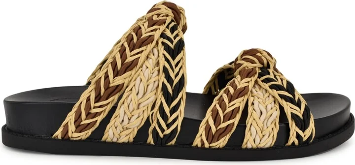 Nine West Women's Gilma Woven Flat Slip-On Sandals - Turquoise/Pink/Orange - Image 6