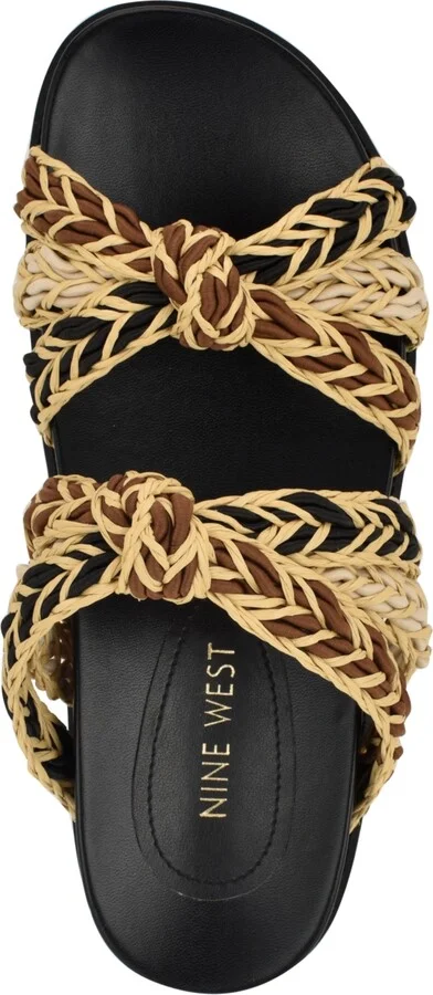 Nine West Women's Gilma Woven Flat Slip-On Sandals - Turquoise/Pink/Orange - Image 8
