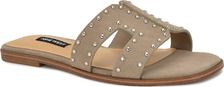 Nine West Women's Giny Cutout Flat Slide Sandals