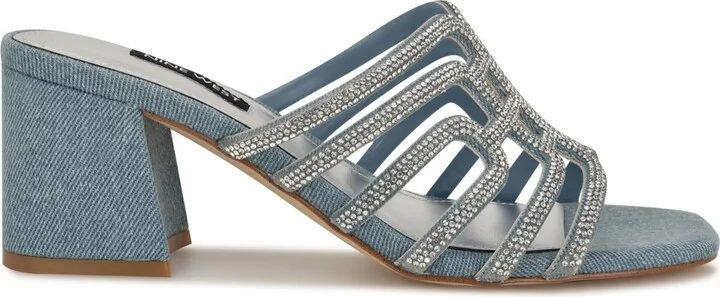 Nine West Women's Grassa Embellished Block Heel Dress Sandals - Image 2