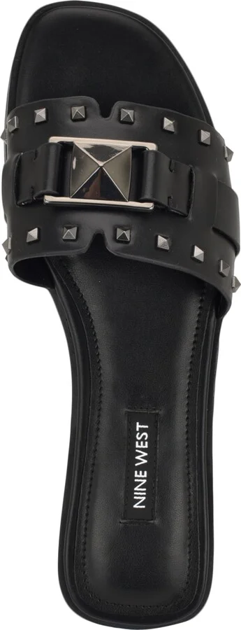 Nine West Women's Griyen Studded Flat Slide Sandals - Image 8