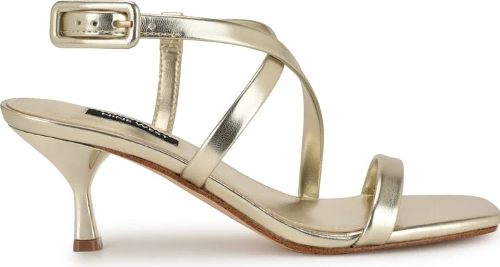 Nine West Women's Hanni Strappy Square Toe Kitten Heel Sandals - Image 6