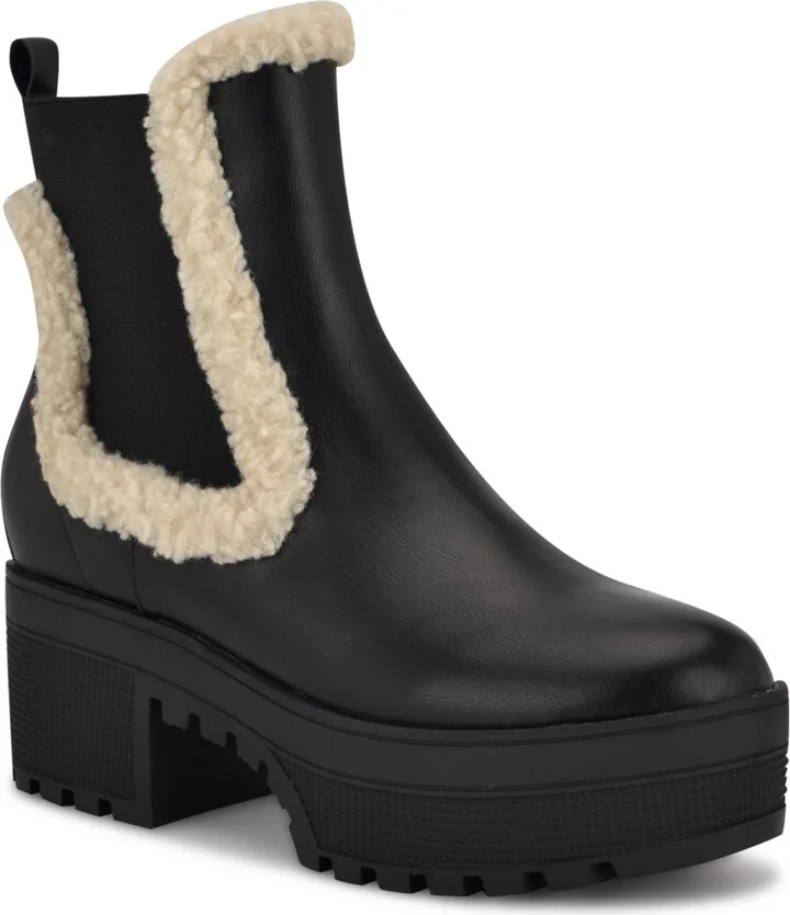 Nine West Women's Haray Block Heel Lug-Sole Casual Booties