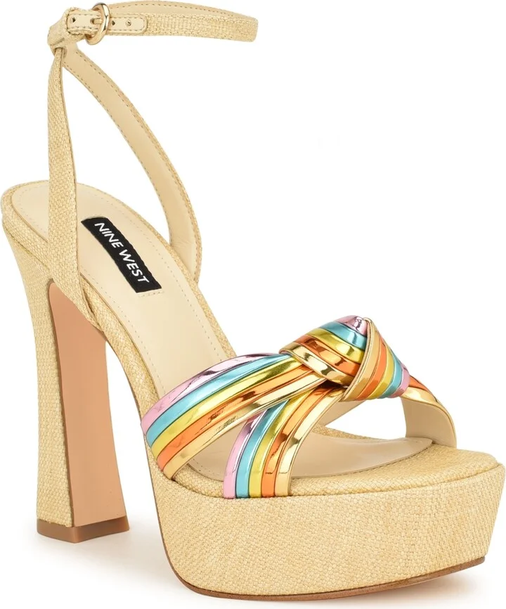 Nine West Women's Irna Tapered Heel Open Toe Dress Sandals