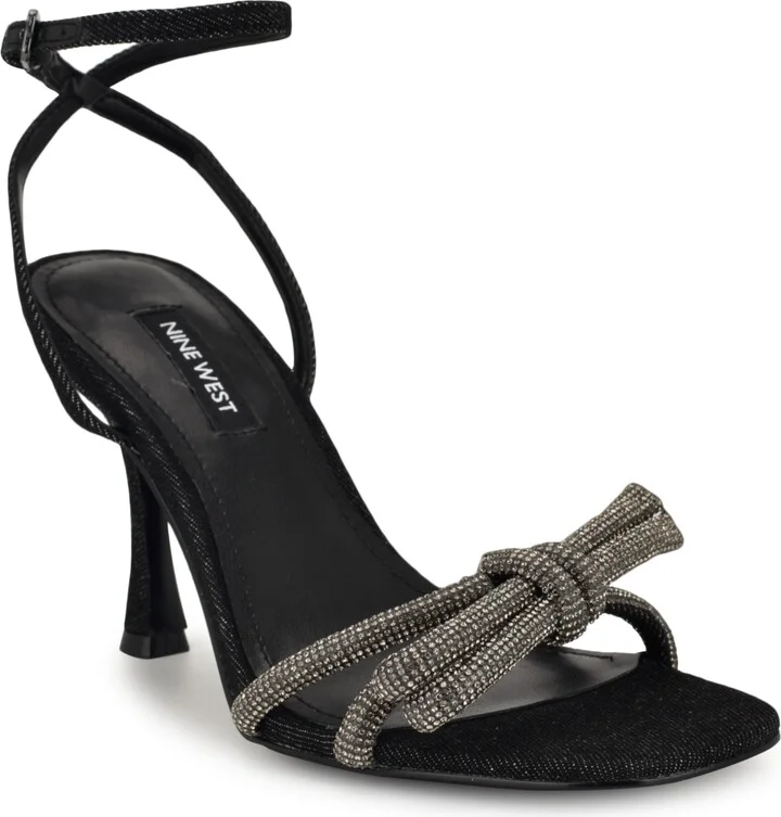 Nine West Women's Ivid Square Toe Tapered Heel Dress Sandals