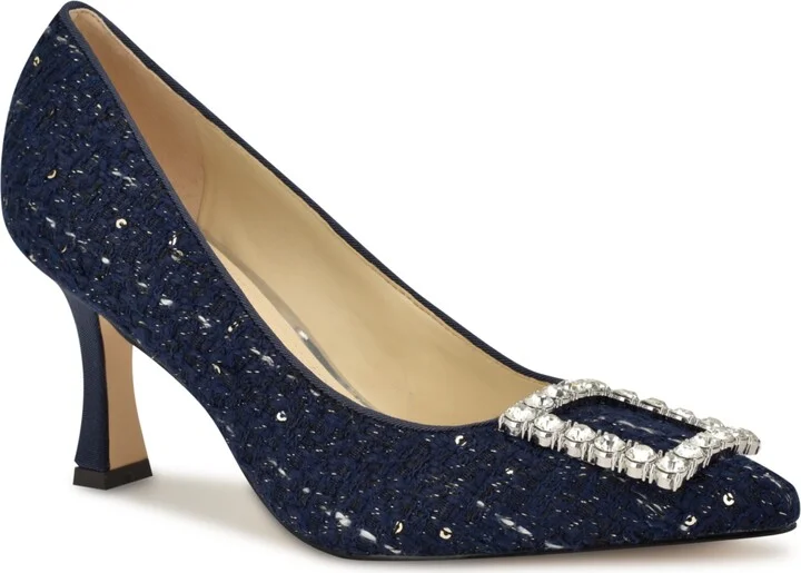 Nine West Women's Jaquee Pointy Toe Embellished Dress Pumps