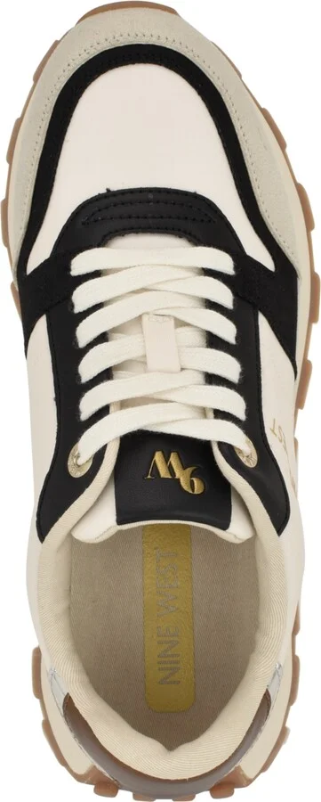 Nine West Women's Kalah Casual Lace-Up Sneakers - Light Grey/Neon Yellow - Image 8
