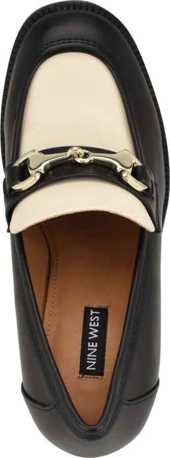 Nine West Women's Koolo Bit Slip-On Block Heel Loafers - Black/Cream - Image 2