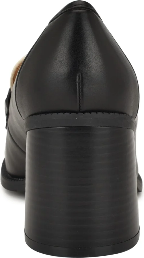 Nine West Women's Koolo Bit Slip-On Block Heel Loafers - Black/Cream - Image 5