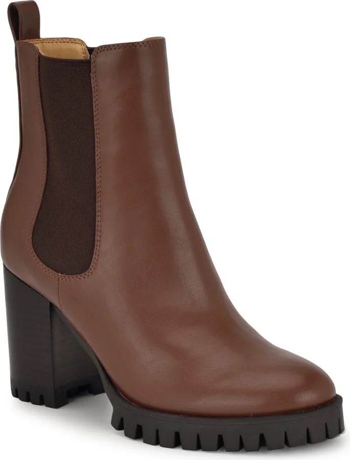 Nine West Women's Kort Lug-Sole Block Heel Dress Booties