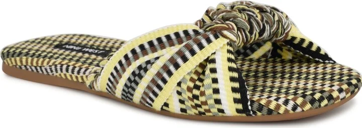 Nine West Women's Lalta Knotted Flat Slide Sandals