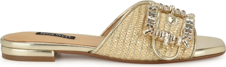 Nine West Women's Laniey Embellished Flat Slide Sandals - Image 2