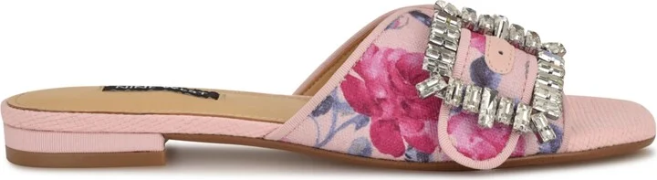 Nine West Women's Laniey Embellished Flat Slide Sandals - Image 6