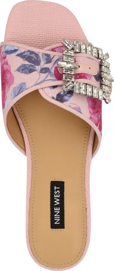 Nine West Women's Laniey Embellished Flat Slide Sandals - Image 8