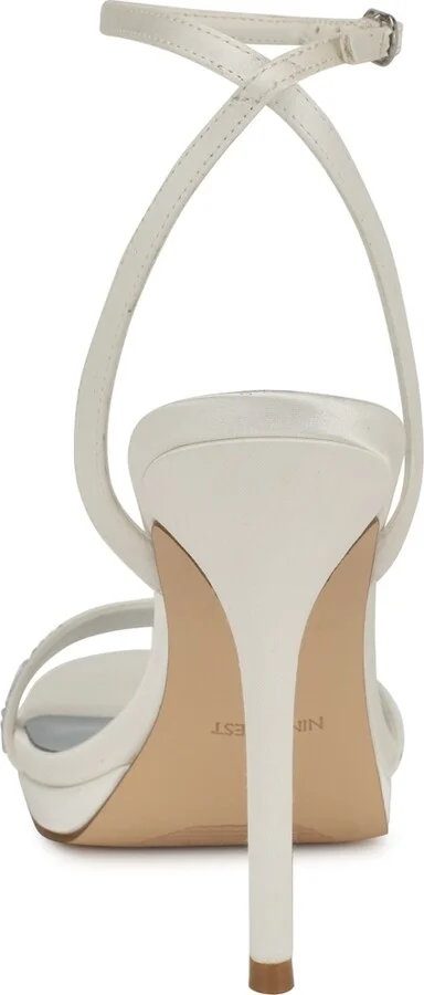 Nine West Women's Loola Bridal Satin High Stiletto Sandals - Image 3
