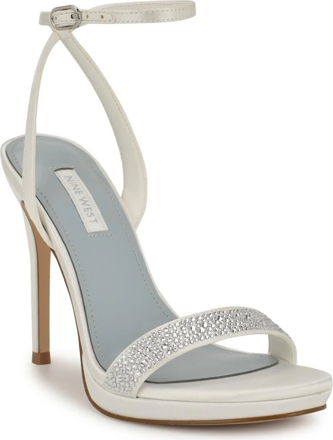 Nine West Women's Loola Bridal Satin High Stiletto Sandals