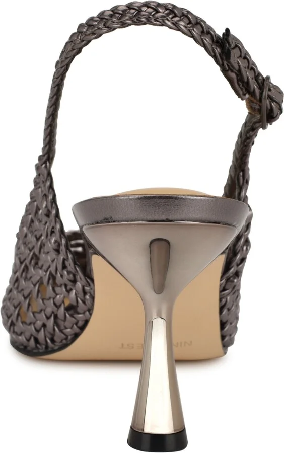 Nine West Women's Madalene Woven Slingback Kitten Heel Pumps - Image 3