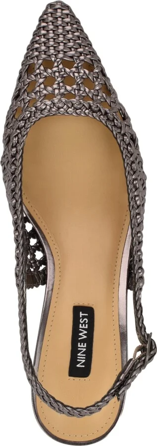 Nine West Women's Madalene Woven Slingback Kitten Heel Pumps - Image 4