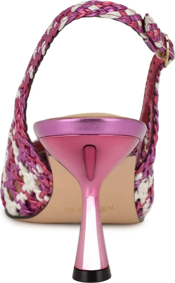 Nine West Women's Madalene Woven Slingback Kitten Heel Pumps - Image 7