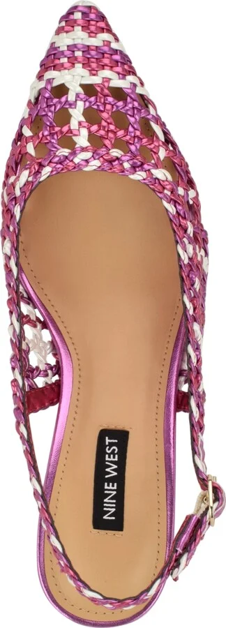 Nine West Women's Madalene Woven Slingback Kitten Heel Pumps - Image 8