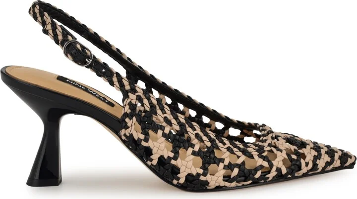 Nine West Women's Madalene Woven Slingback Kitten Heel Pumps - Image 10