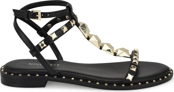 Nine West Women's Marcila Studded Strappy Flat Sandals - Image 6