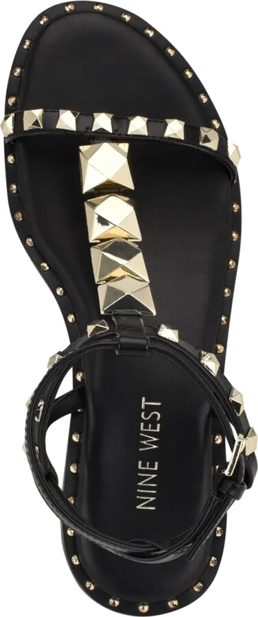 Nine West Women's Marcila Studded Strappy Flat Sandals - Image 8