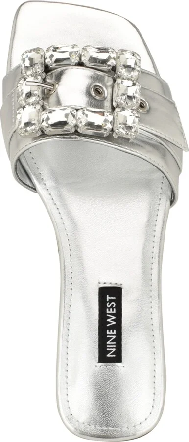 Nine West Women's Matter Slip-On Embellished Flat Sandals - Image 8