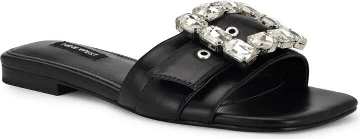 Nine West Women's Matter Slip-On Embellished Flat Sandals