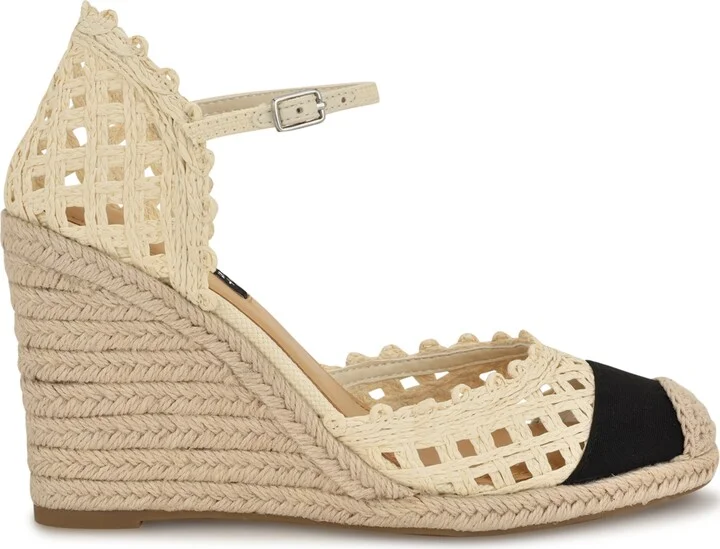 Nine West Women's Mckinly Closed Toe Dress Wedge Pumps - Cream, Black - Image 2