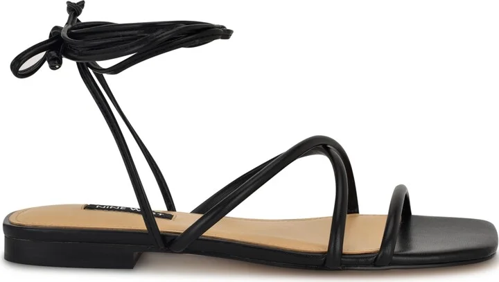 Nine West Women's Mikila Strappy Lace Up Flat Sandals - Image 6