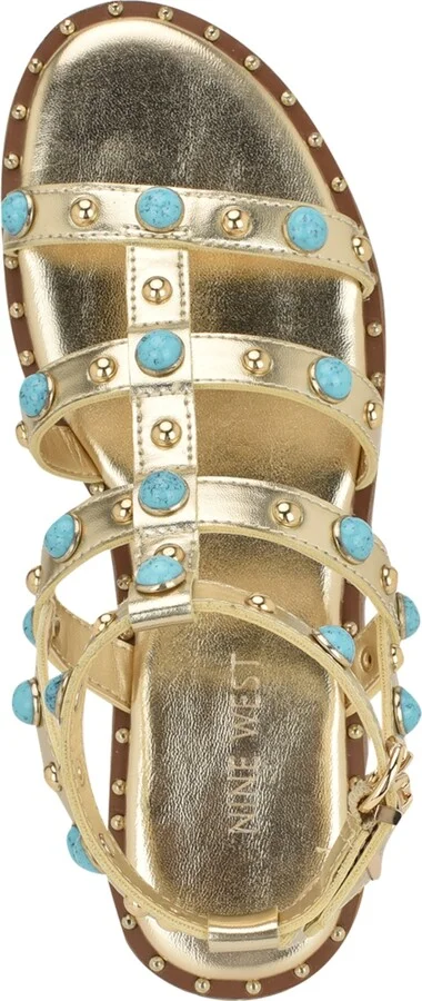 Nine West Women's Mindela Embellished Flat Gladiator Sandals - Image 4