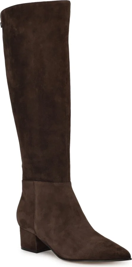 Nine West Women's Morgin Tall Pointy Toe Block Heel Boots