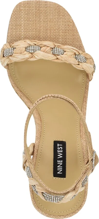 Nine West Women's Nashy Woven Embellished Wedge Sandals - Image 4