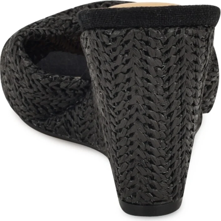 Nine West Women's Nikhil Slip-On Square Toe Wedge Sandals - Image 3