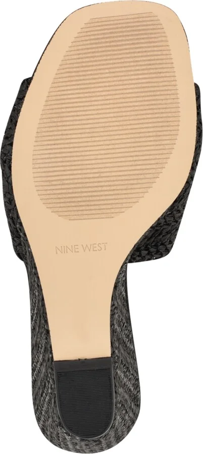 Nine West Women's Nikhil Slip-On Square Toe Wedge Sandals - Image 5