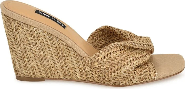 Nine West Women's Nikhil Slip-On Square Toe Wedge Sandals - Image 6