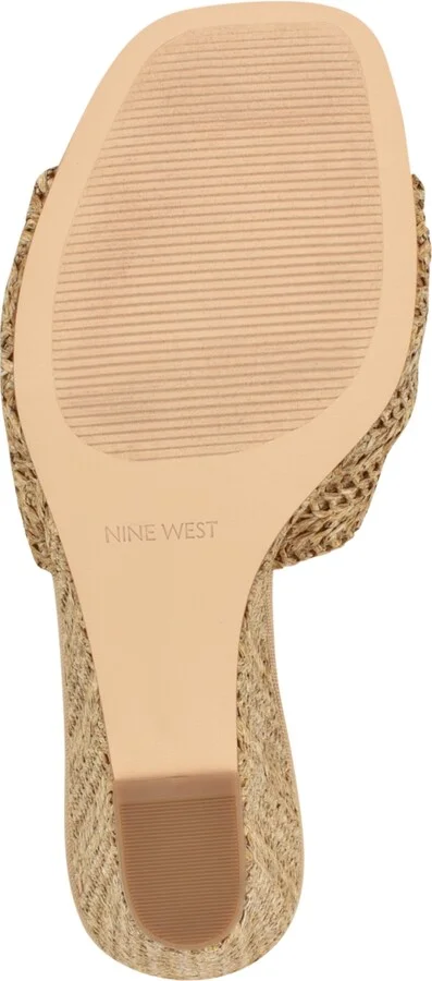 Nine West Women's Nikhil Slip-On Square Toe Wedge Sandals - Image 9