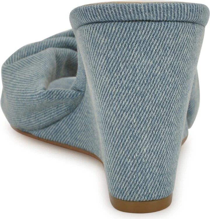Nine West Women's Nikhil Slip-On Square Toe Wedge Sandals - Image 11