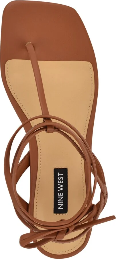 Nine West Women's Norta T-Strap Tie-Up Flat Sandals - Image 4